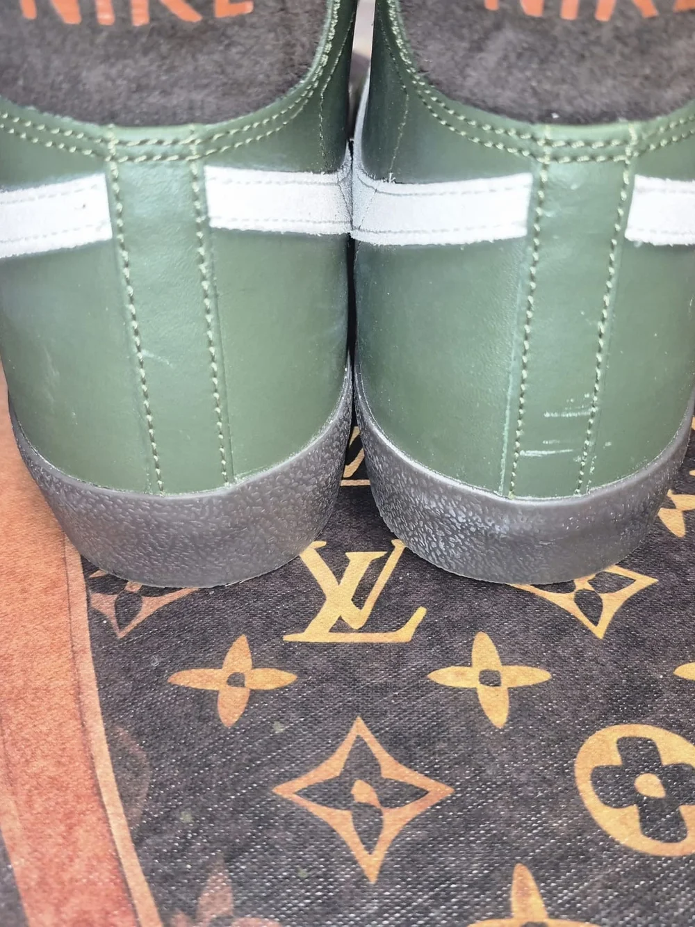 Nike Kids Olive Green and Orange High-Top Sneakers